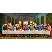 Last Supper Religious Catholic Ceramic Tile Murals 12.75 X 25.5 inches   273287328555